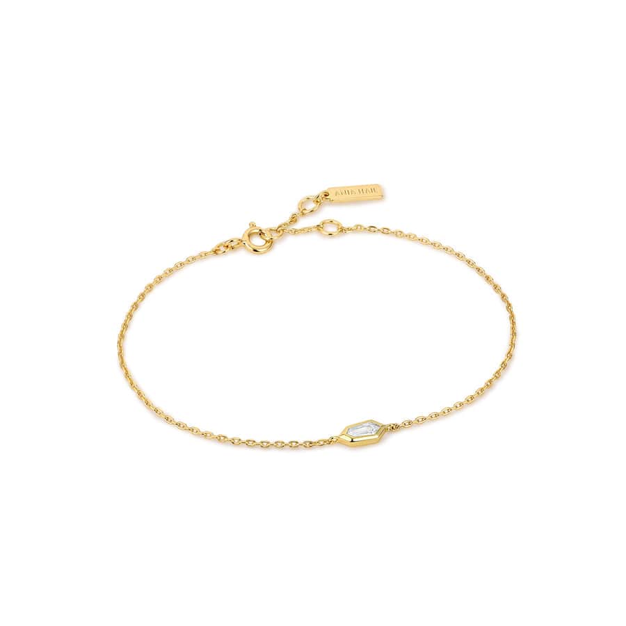 
                      
                        BRC-GPL Gold Sparkle Emblem Chain Bracelet
                      
                    