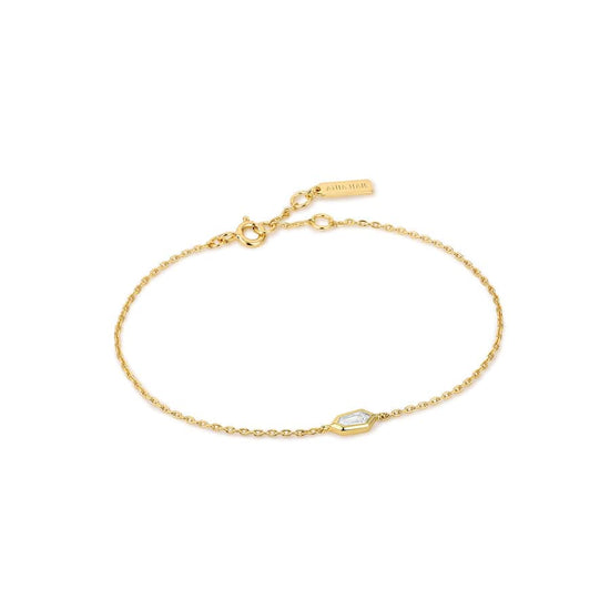 BRC-GPL Gold Sparkle Emblem Chain Bracelet