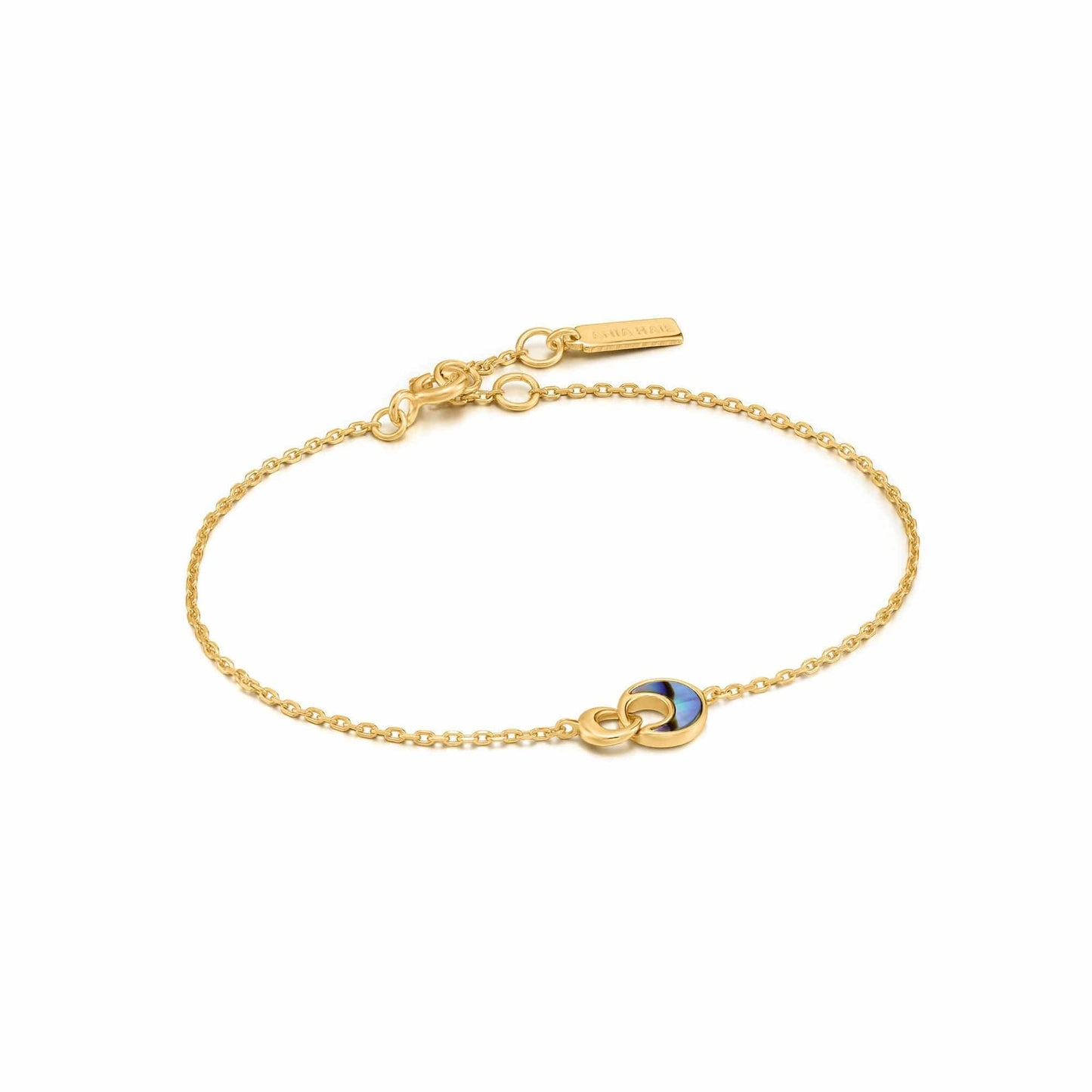 BRC-GPL Gold Tidal Abalone Crescent Link Bracelet