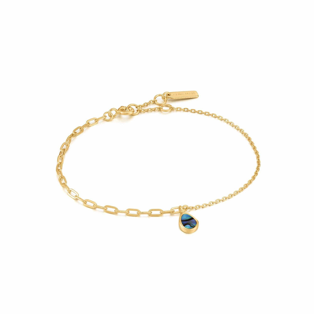 BRC-GPL Gold Tidal Abalone Mixed Link Bracelet