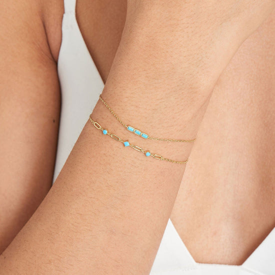 BRC-GPL Gold Turquoise Bar Bracelet