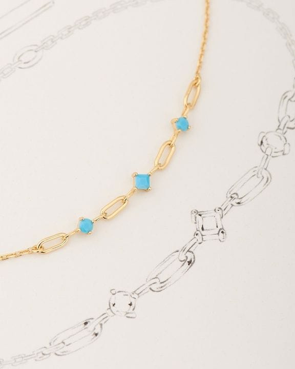 
                      
                        BRC-GPL Gold Turquoise Link Bracelet
                      
                    