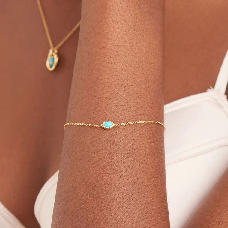 BRC-GPL Gold Turquoise Wave Bracelet