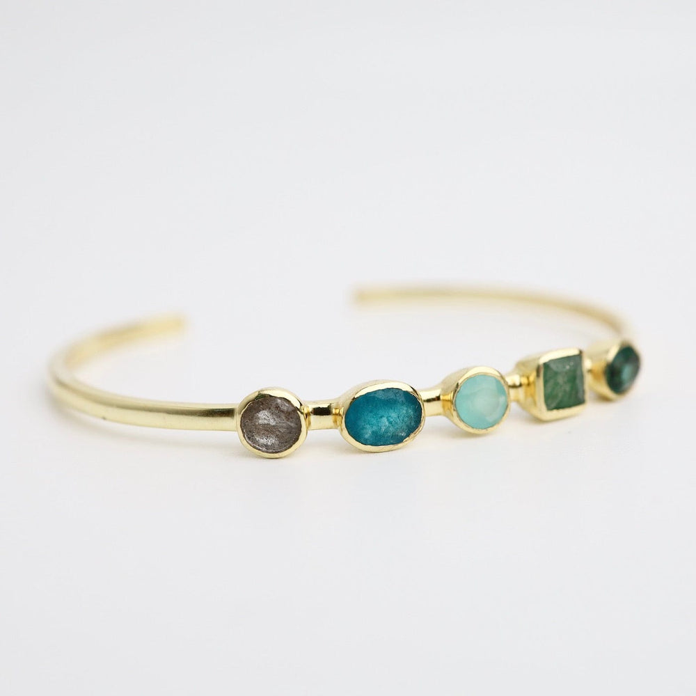 
                  
                    BRC-GPL Green Tourmaline, Aventurine, Labradorite Cuff Bracelet
                  
                