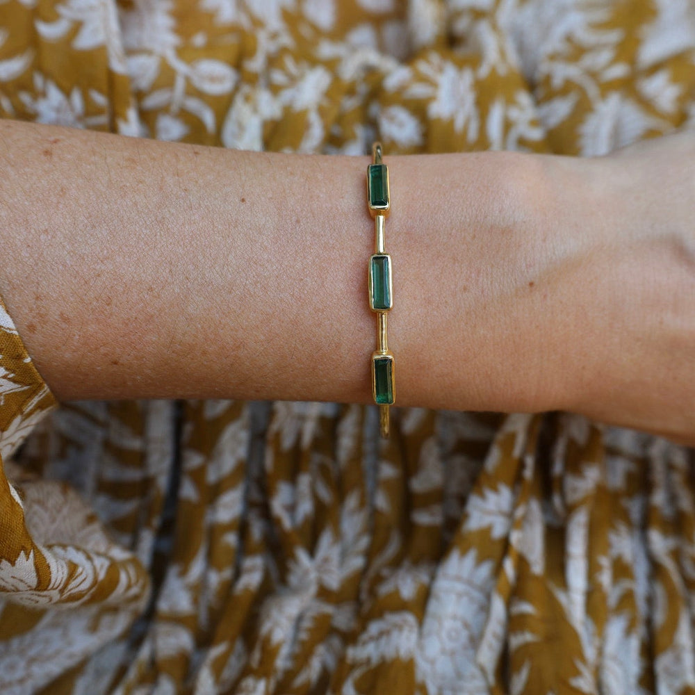 
                      
                        BRC-GPL Green Tourmaline Baguette Cuff Bracelet
                      
                    