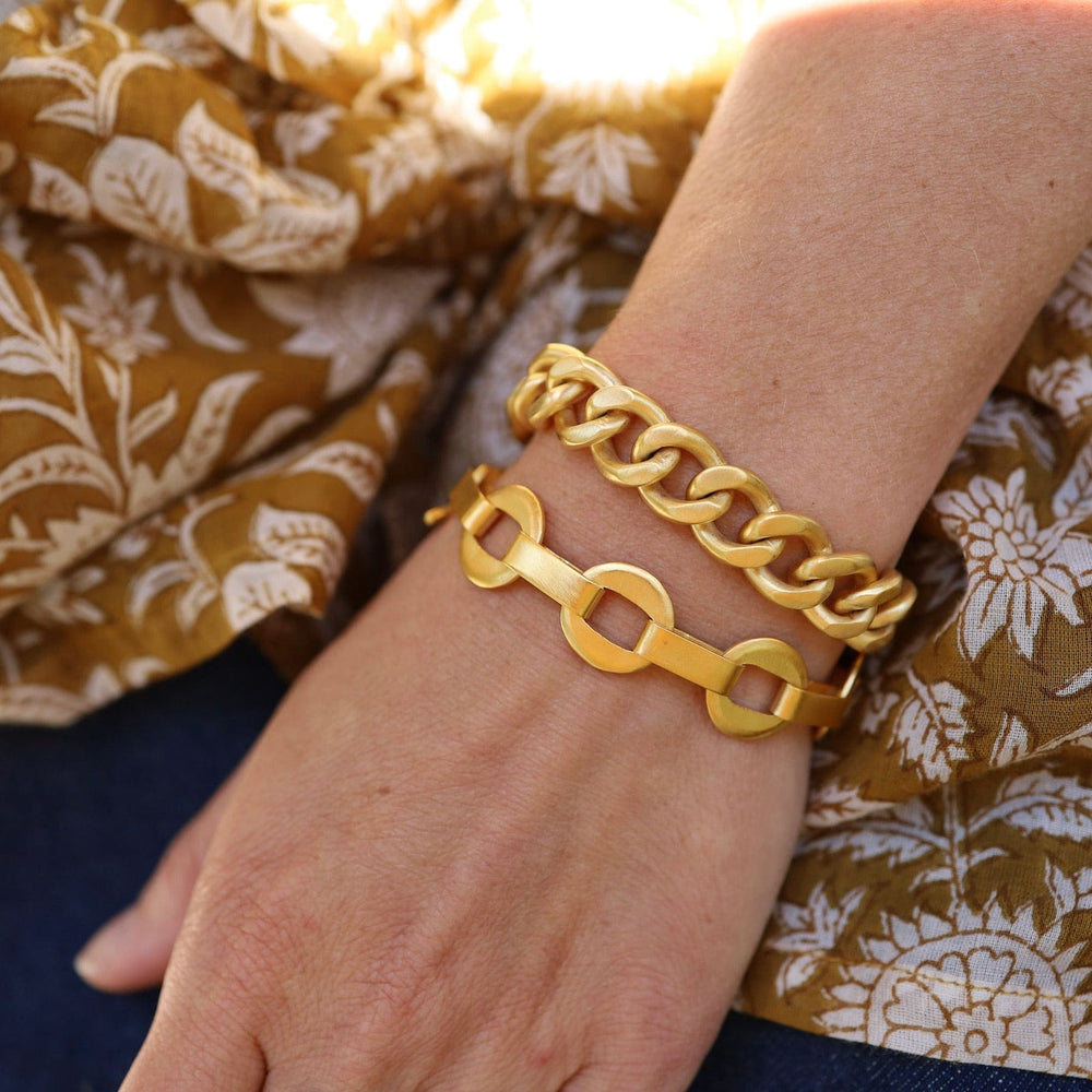 
                      
                        BRC-GPL Heavy Curb Chain Bracelet - Gold Plated Brass
                      
                    