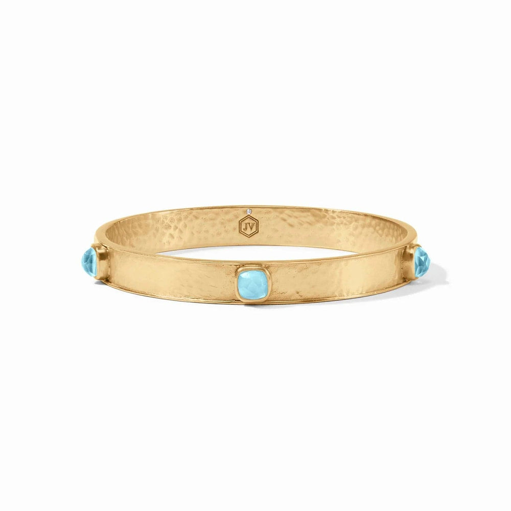 BRC-GPL Iridescent Capri Blue Catalina Stone Bangle