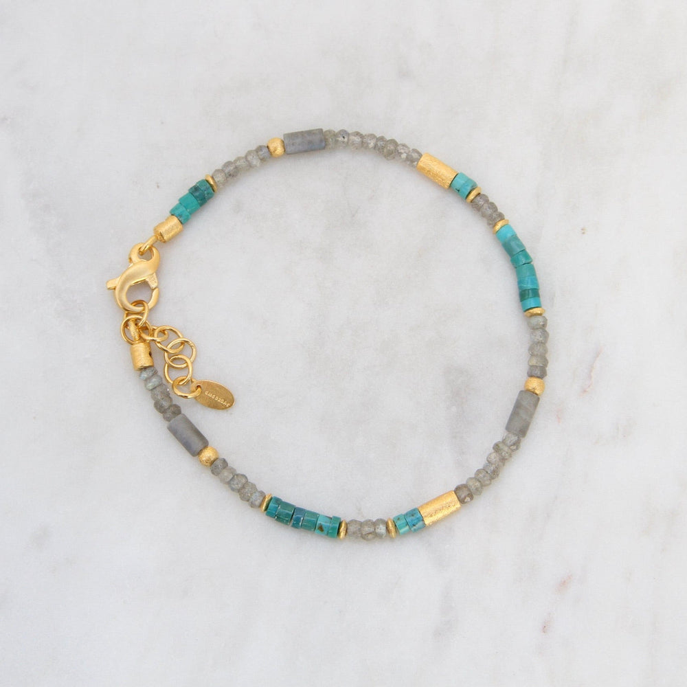 BRC-GPL Labradorite and Turquoise Bracelet