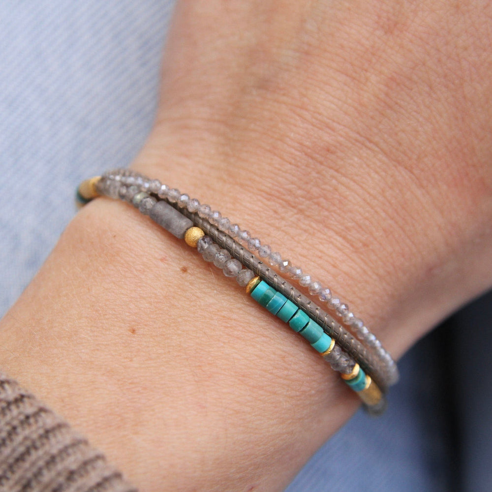 
                  
                    BRC-GPL Labradorite and Turquoise Bracelet
                  
                