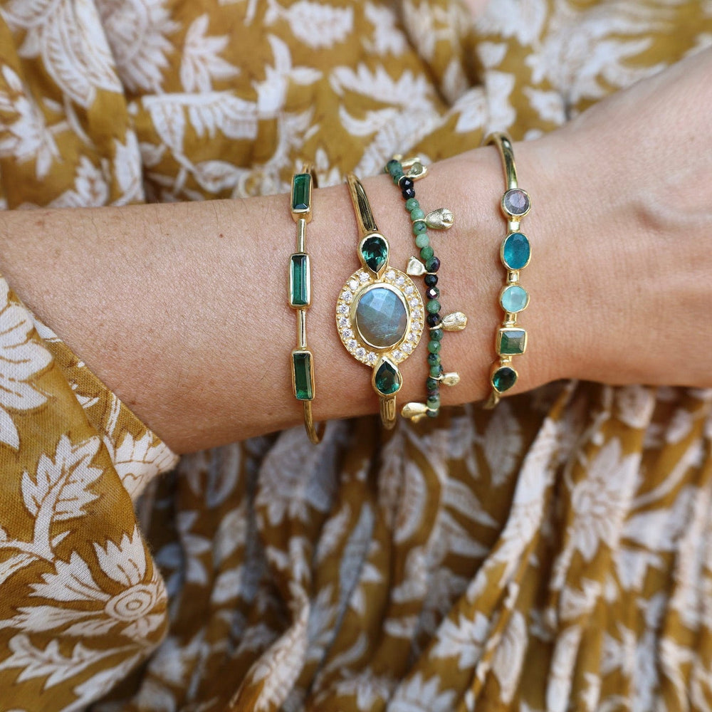 
                  
                    BRC-GPL Labradorite & Pave Zirconia Cuff Bracelet
                  
                