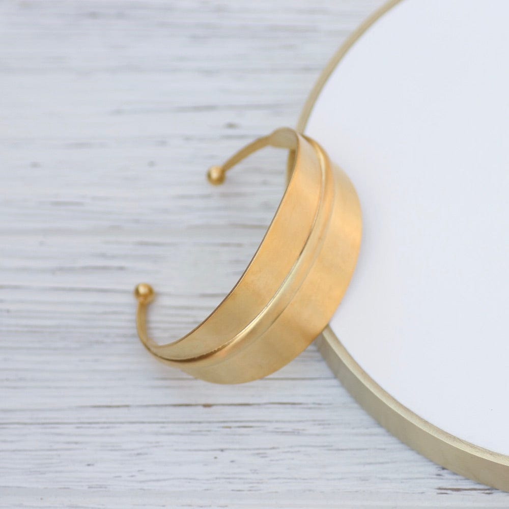 Large Center Rib Cuff - Gold Plated – Dandelion Jewelry
