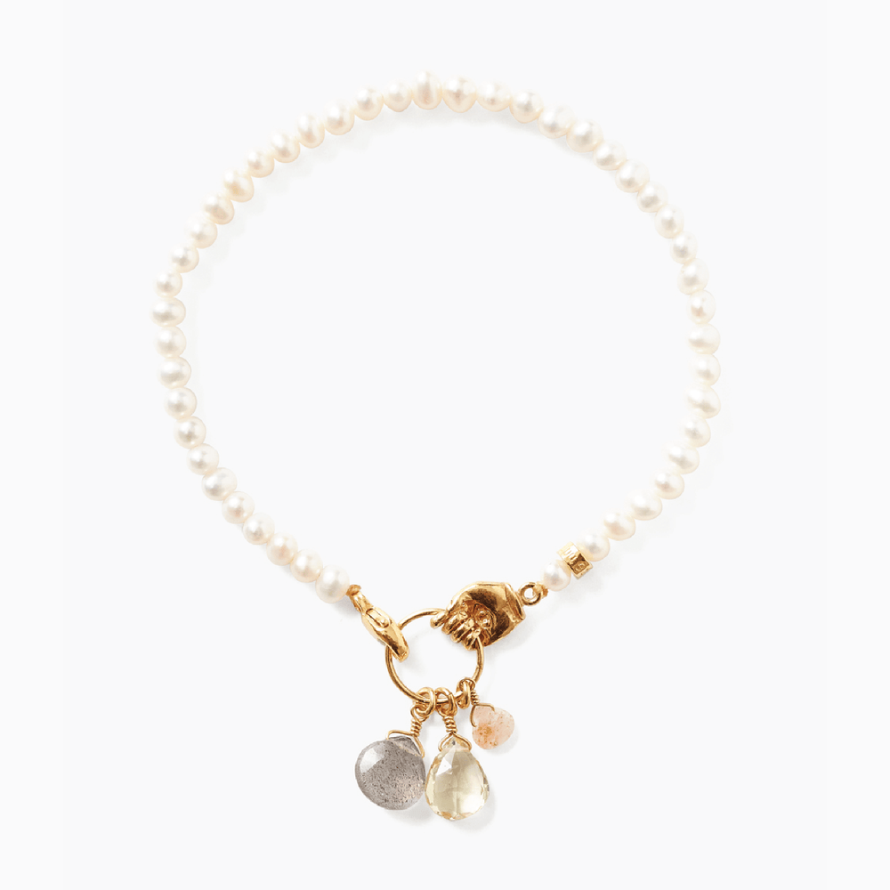 BRC-GPL Lemon Topaz & Pearl Mano Bracelet