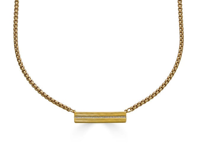BRC-GPL Matte Gold Bar Necklace