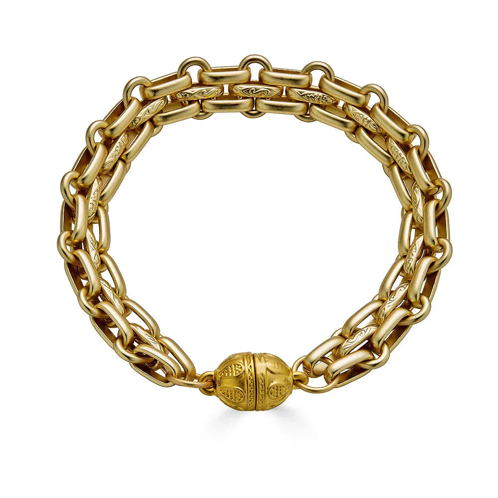 BRC-GPL Matte Gold Bracelet with Magnetic Clasp