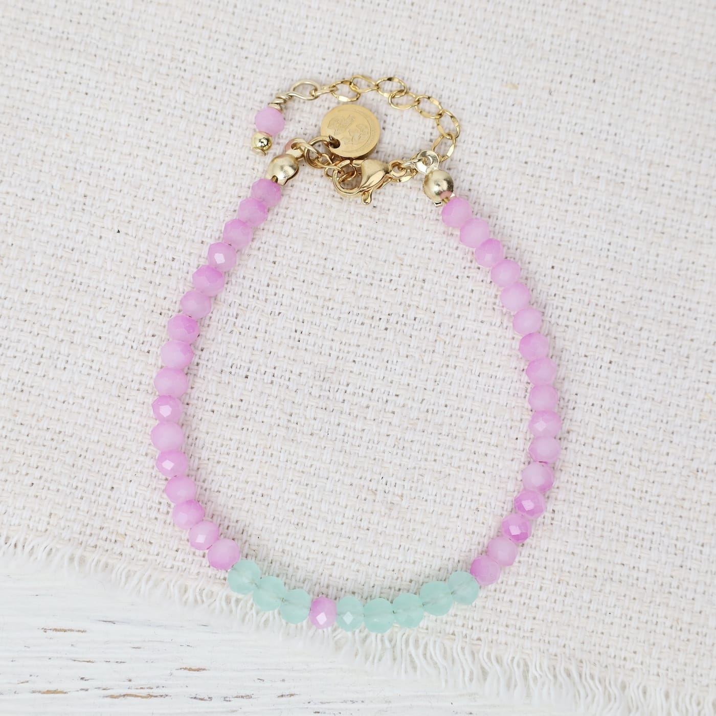 BRC-GPL Mia Grape Crystal Beaded Delicate Bracelet