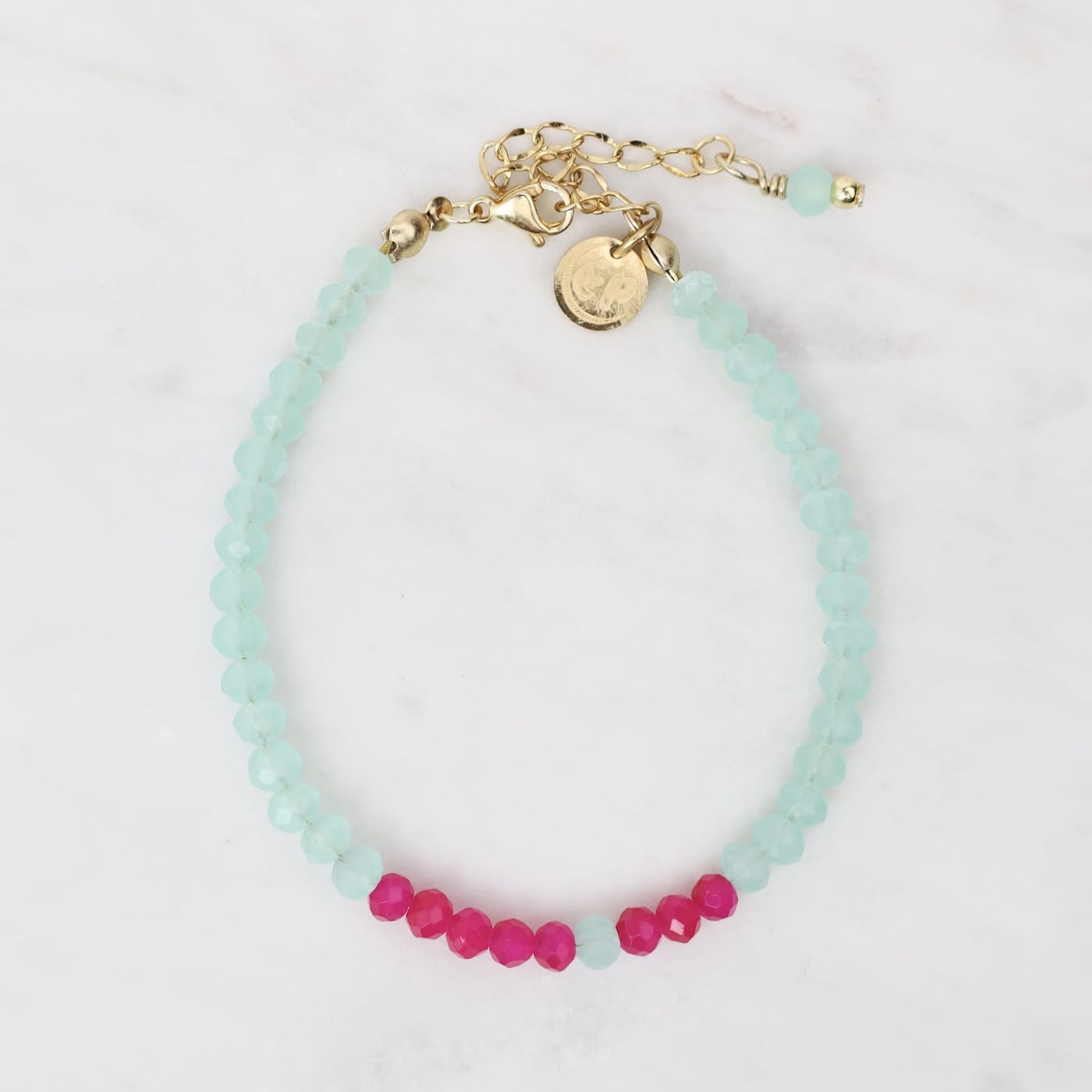 BRC-GPL Mia Watermelon Crystal Beaded Delicate Bracelet