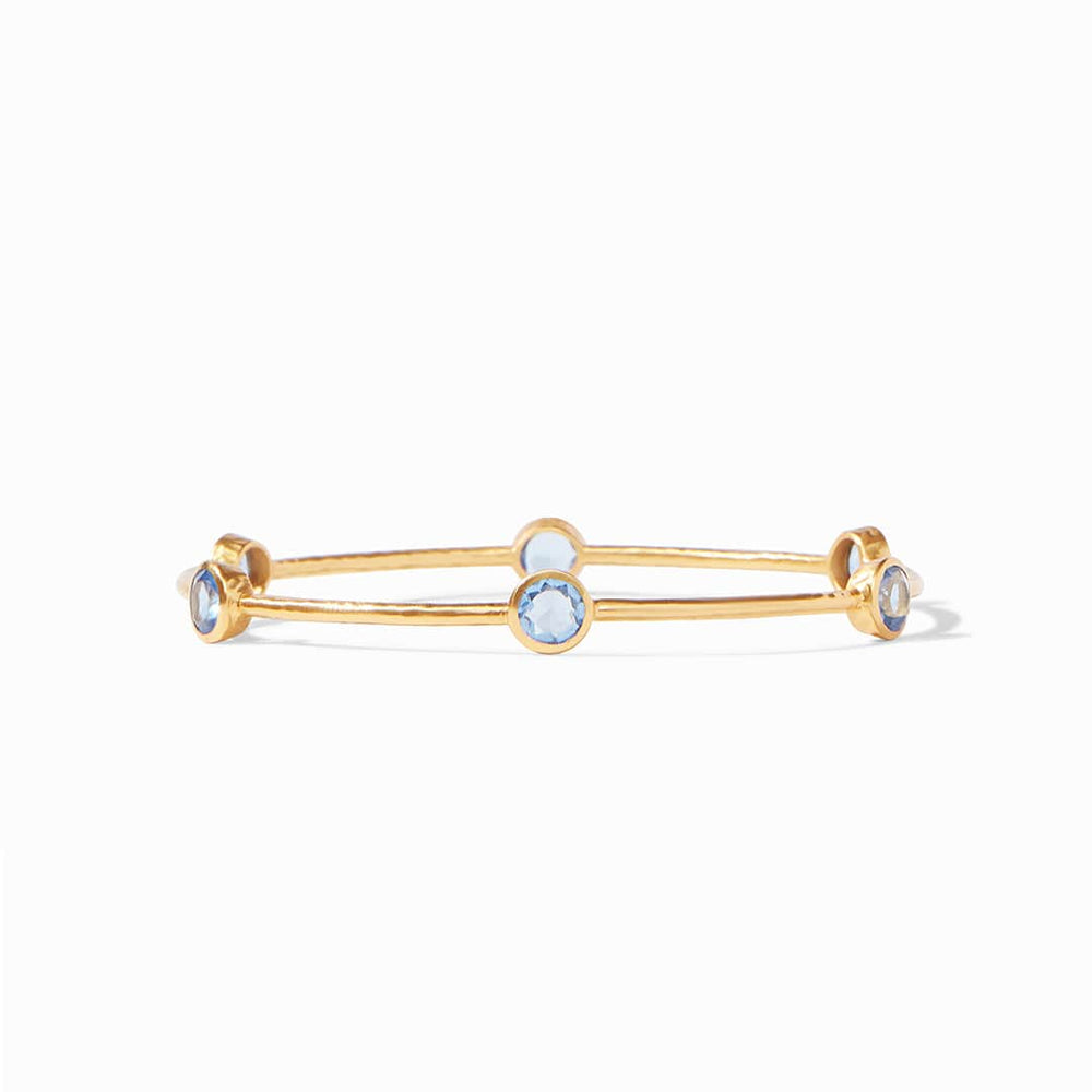 BRC-GPL Milano 6 Stone Gold Chalcedony Bangle - Small