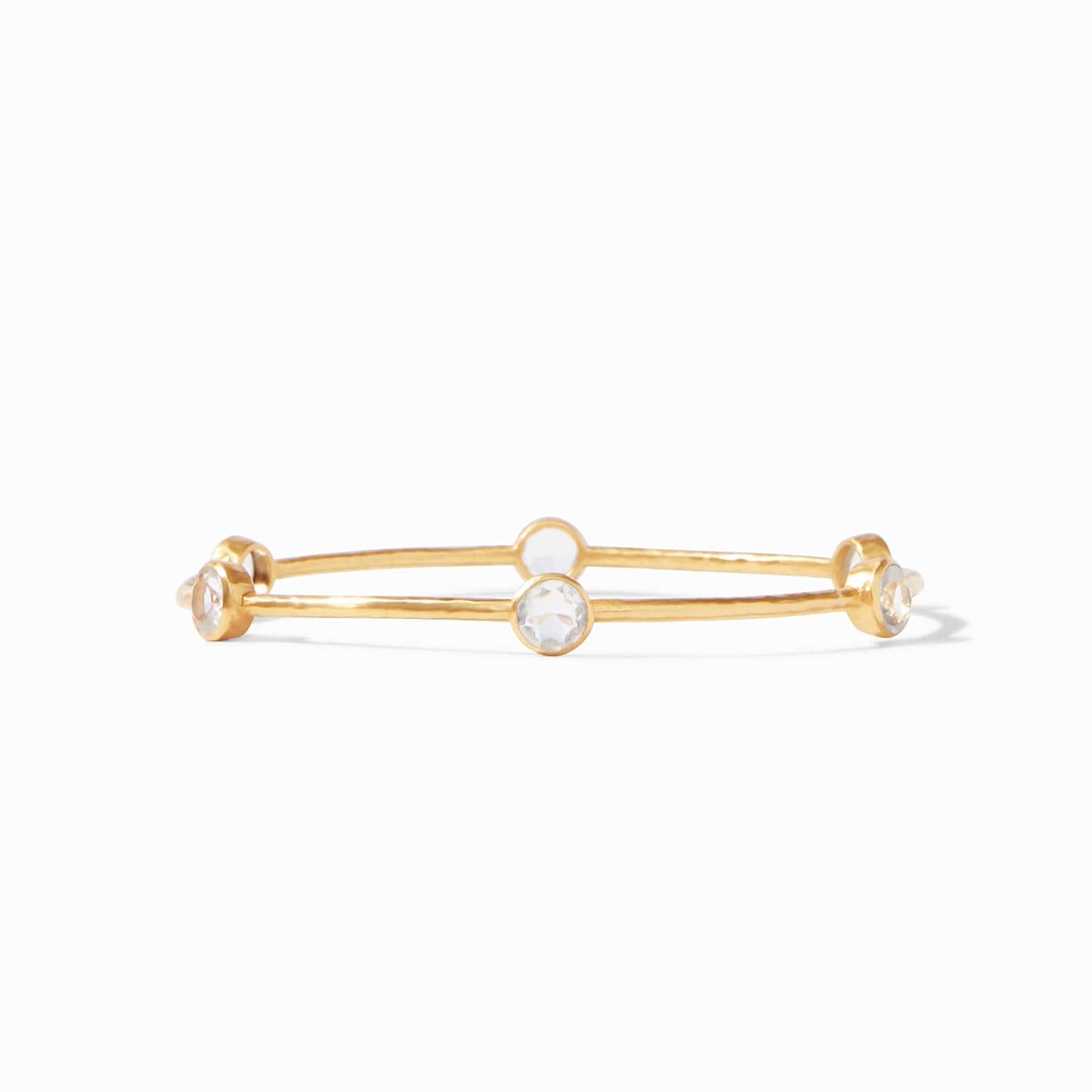 BRC-GPL Milano 6 Stone Gold Clear Crystal Bangle - Small