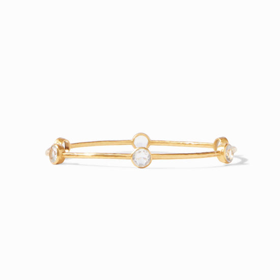 BRC-GPL Milano 6 Stone Gold Clear Crystal Bangle - Small