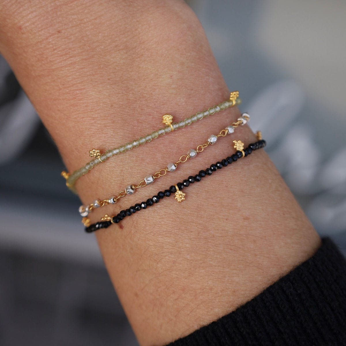 BRC-GPL Mixed Two Tone Handcrafted Beads Bracelet