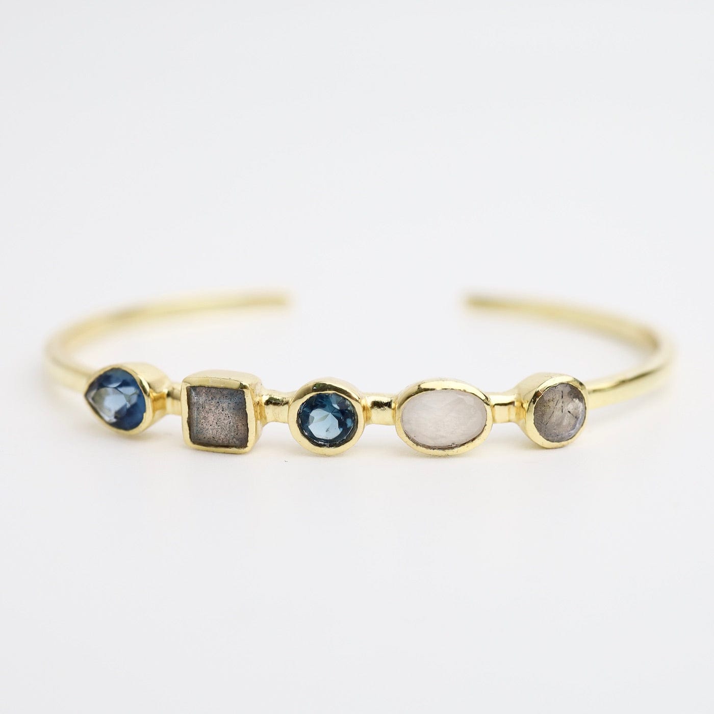 BRC-GPL Moonstone, Blue Iolite & Labradorite Cuff Bracelet