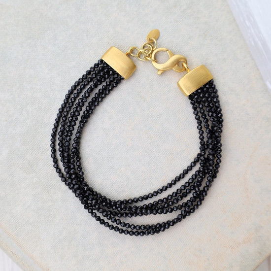 Beaded Black Spinel Bracelet - Winter & Rose Jewellery