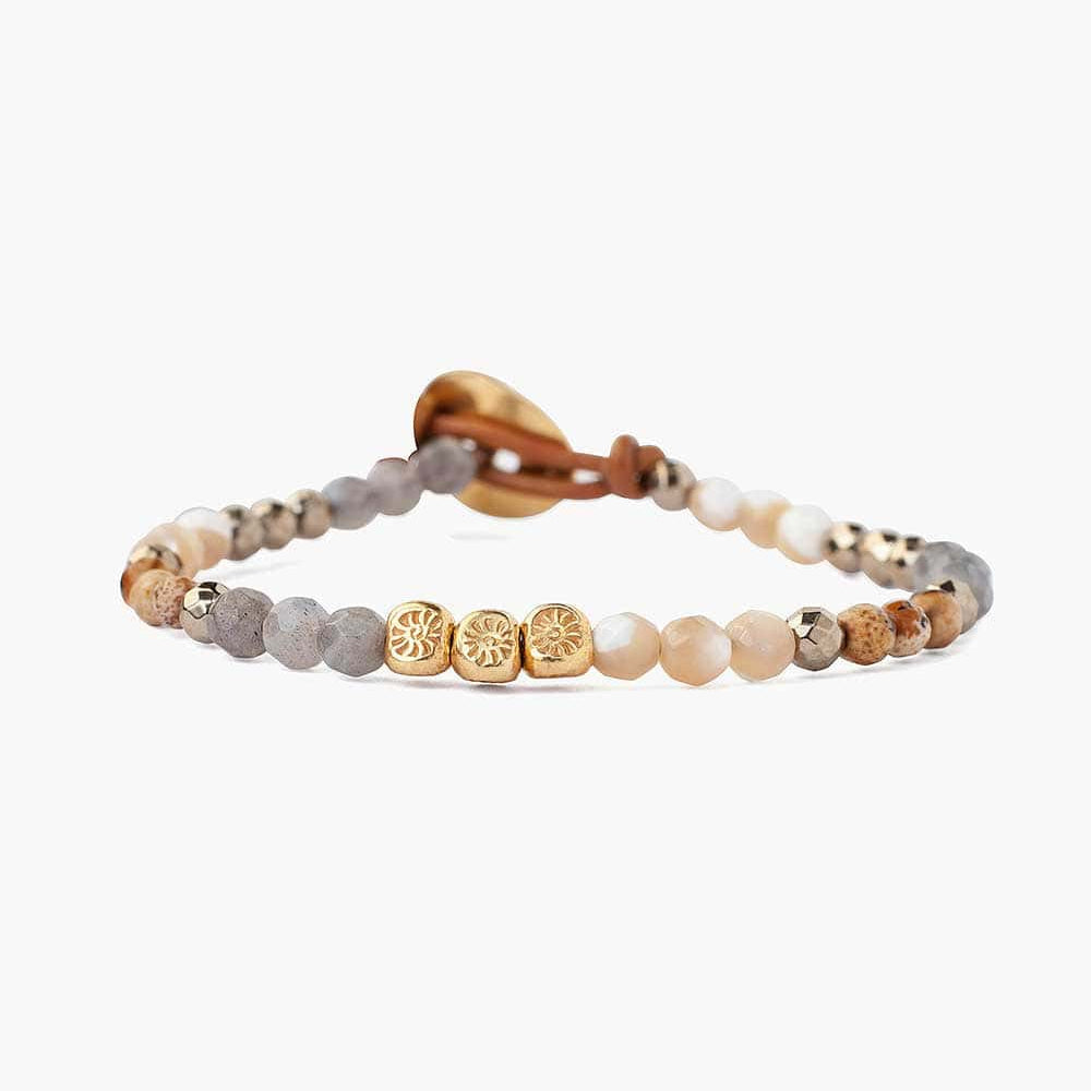 BRC-GPL Natural Mix Single Wrap Bracelet