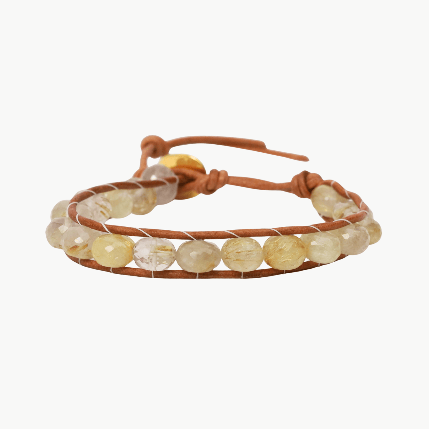 BRC-GPL Nile Single Wrap Bracelet Rutilated Quartz
