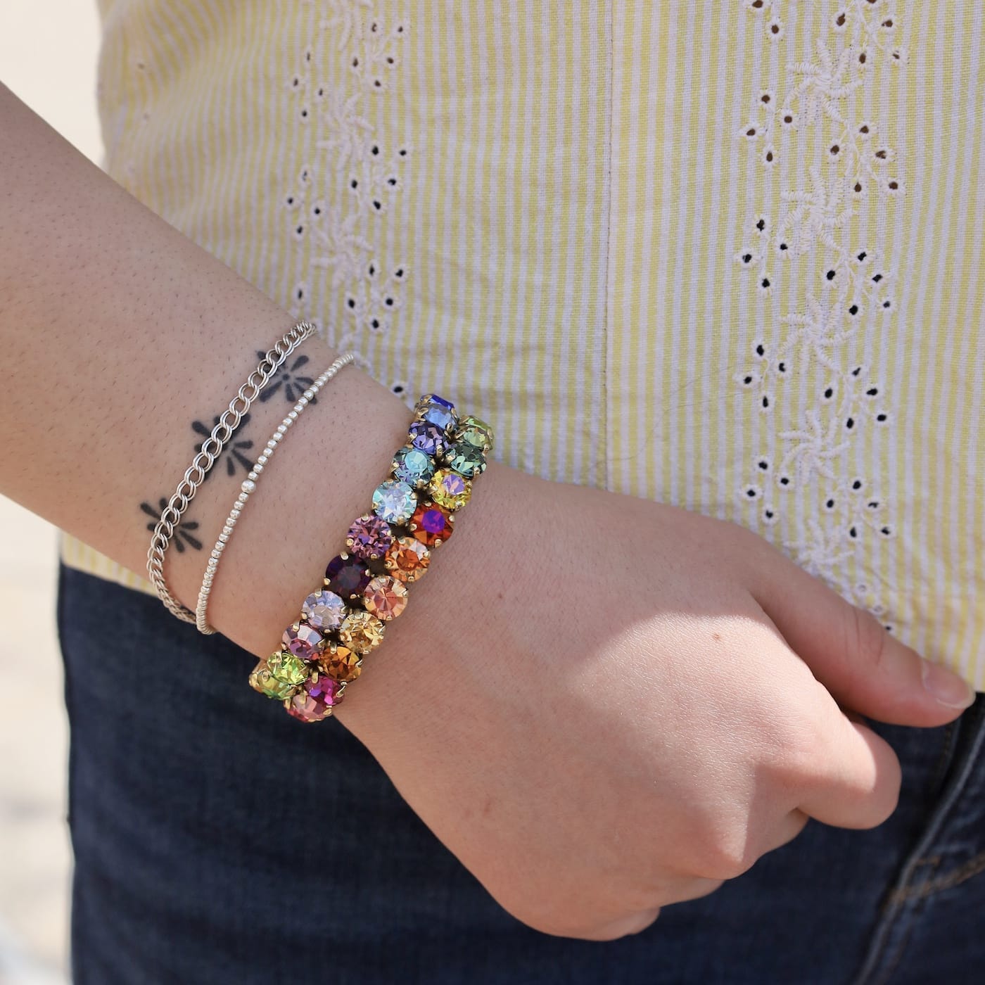 BRC-GPL Olivia 2 Strand Bohemian Wonder Stretch Bracelet