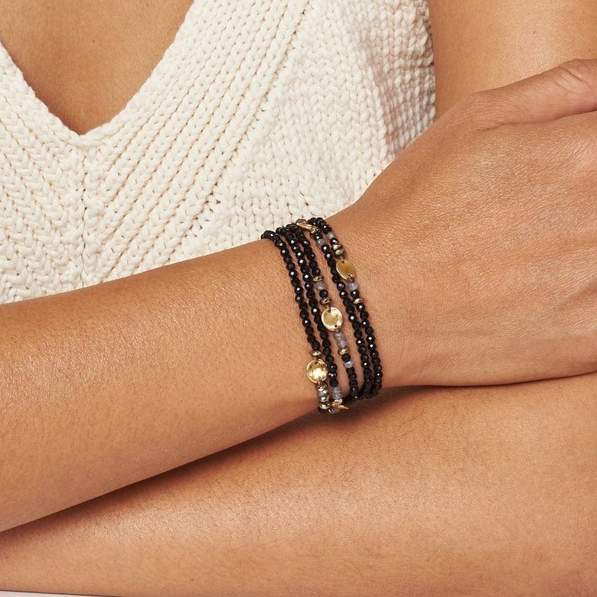 
                      
                        BRC-GPL Onyx Mix Gold Coin Naked Wrap Bracelet
                      
                    