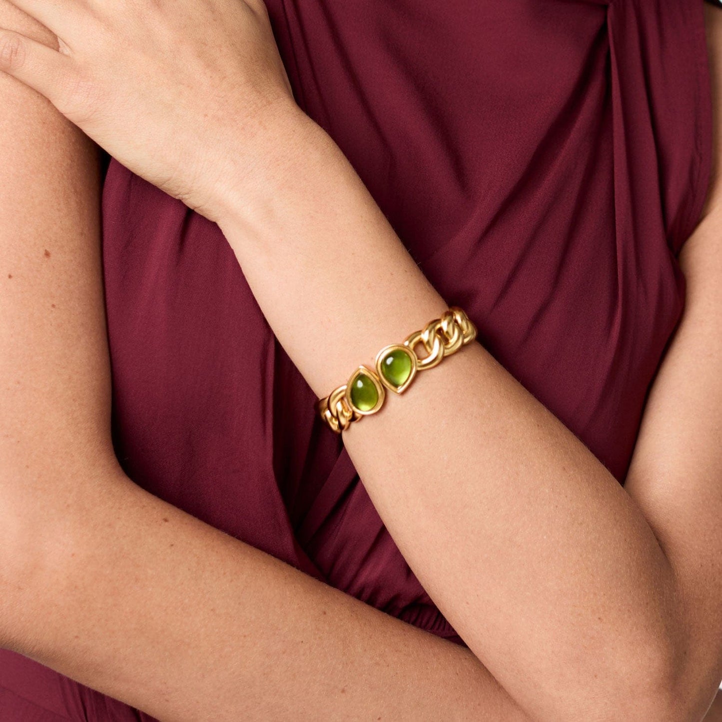 BRC-GPL Palmetto Green Dolce Hinge Bangle Bracelet