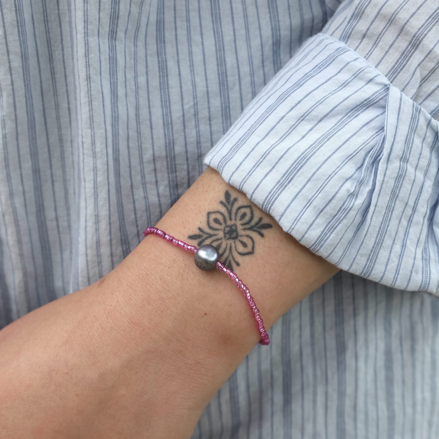 BRC-GPL Pearl Drop Bracelet - Pink