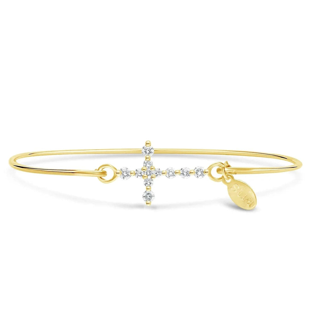 BRC-GPL Prong Cross Bracelet Gold