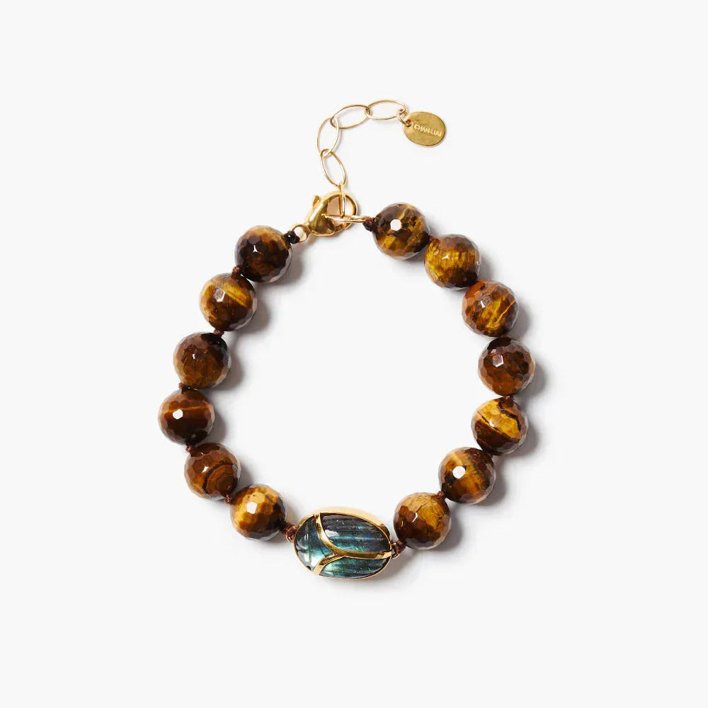 BRC-GPL Scarab Bracelet Tiger`s Eye