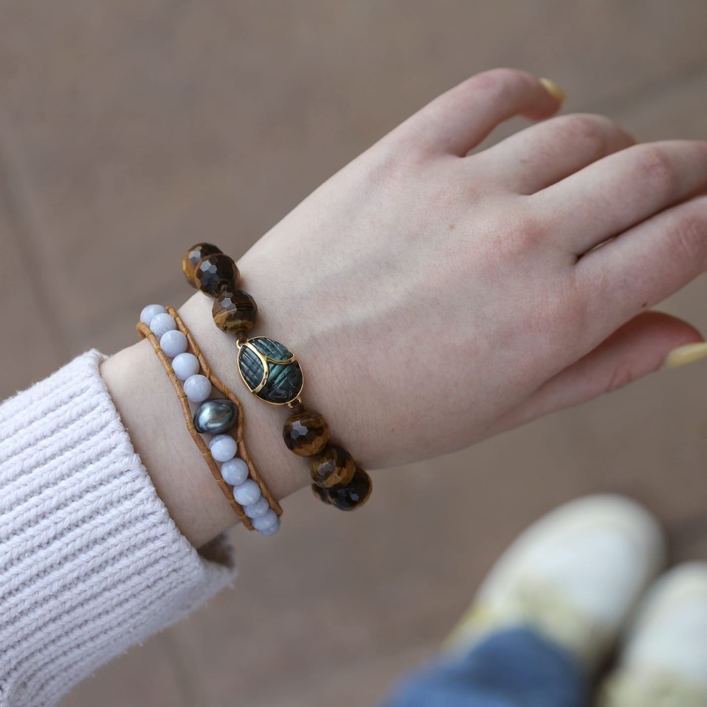 BRC-GPL Scarab Bracelet Tiger's Eye