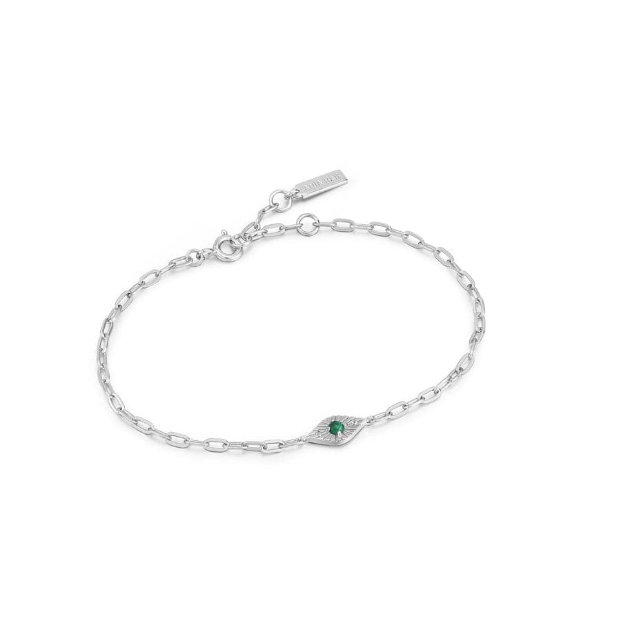 
                      
                        BRC-GPL Silver Malachite Evil Eye Bracelet
                      
                    