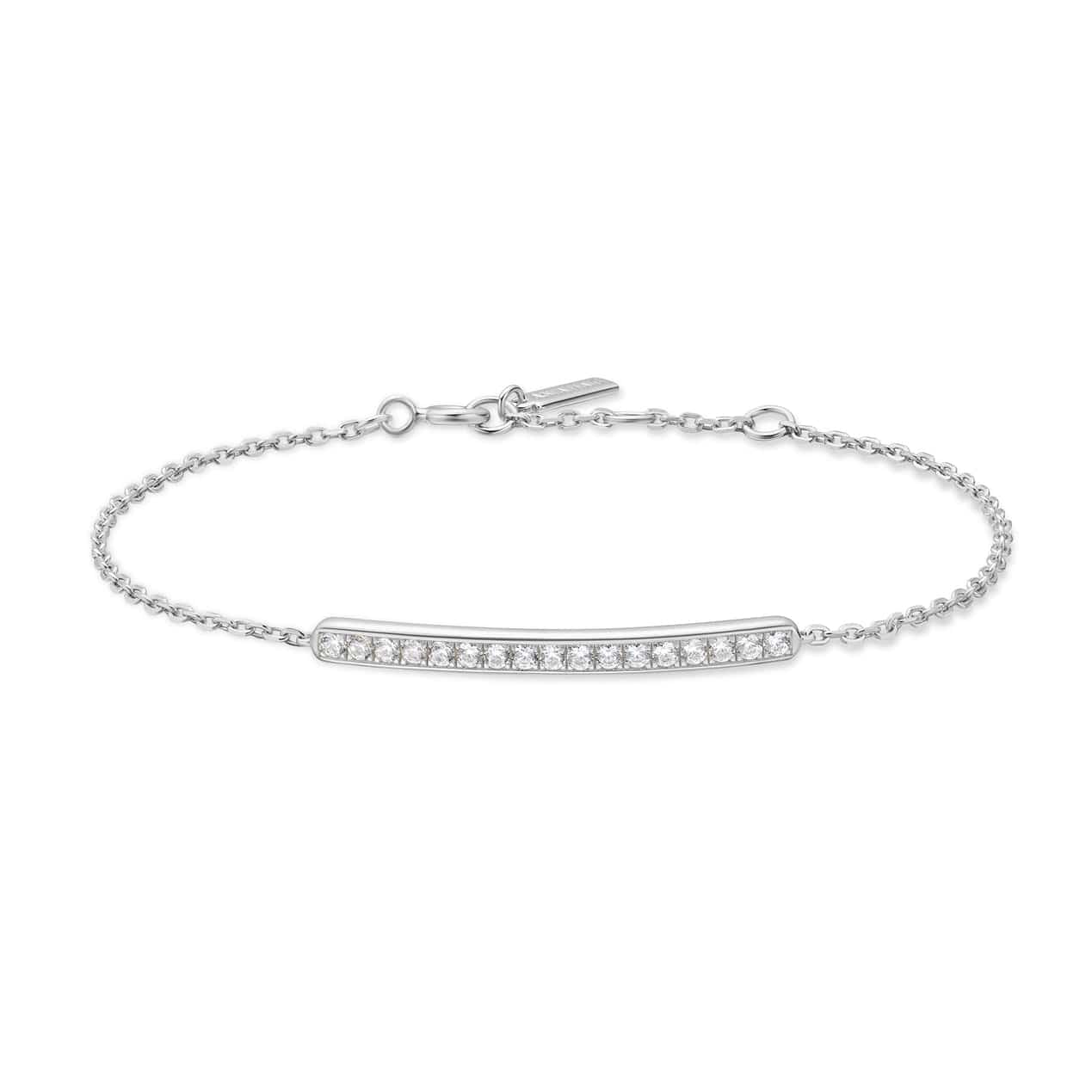 BRC-GPL Silver Pave Bar Bracelet