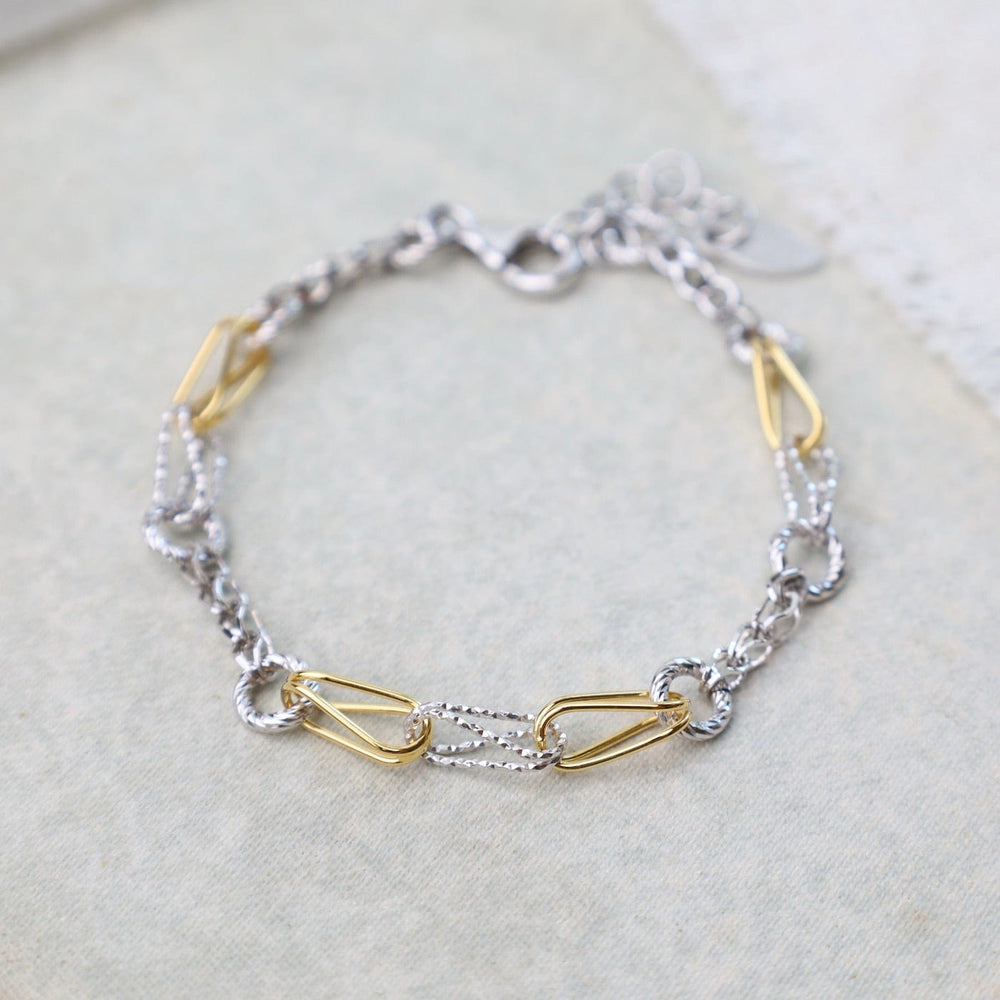 BRC-GPL Sterling Silver & Yellow Gold Plated Bobbie Bracelet