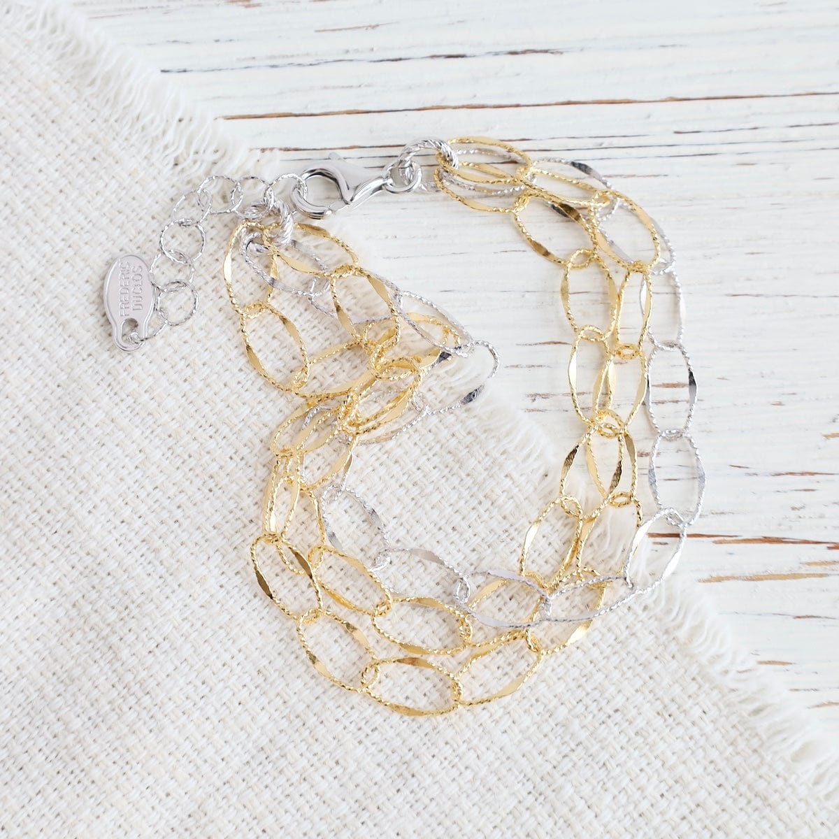 BRC-GPL Sterling Silver & Yellow Gold Plated Cara Bracelet
