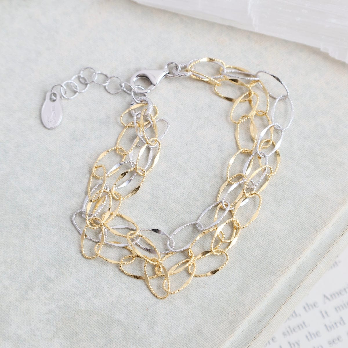BRC-GPL Sterling Silver & Yellow Gold Plated Cara Bracelet
