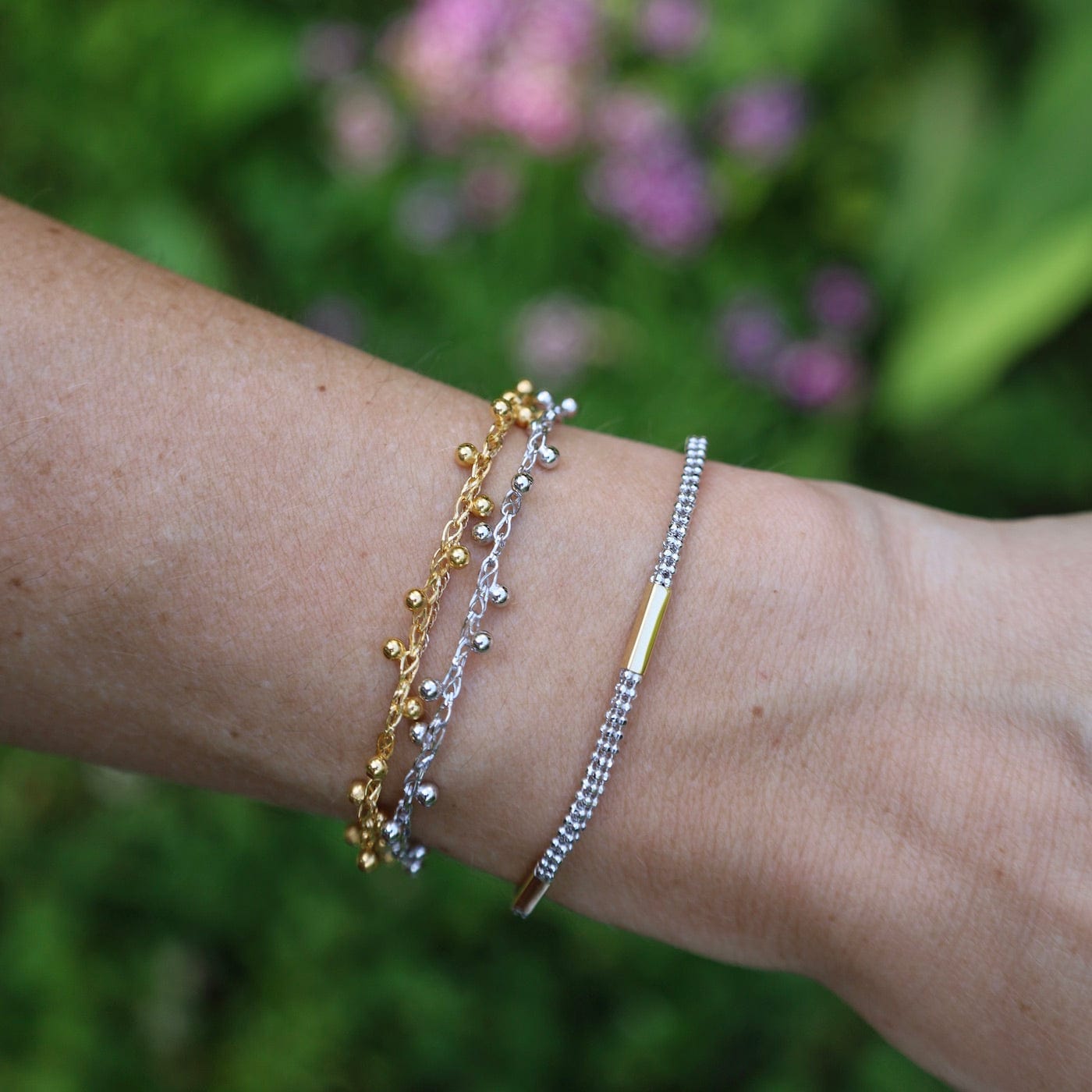 BRC-GPL Sterling Silver & Yellow Gold Plated Lokelani Bracelet