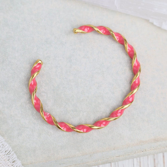 BRC-GPL TERRY FUCHSIA// Colorful rushes - 18k gold plated