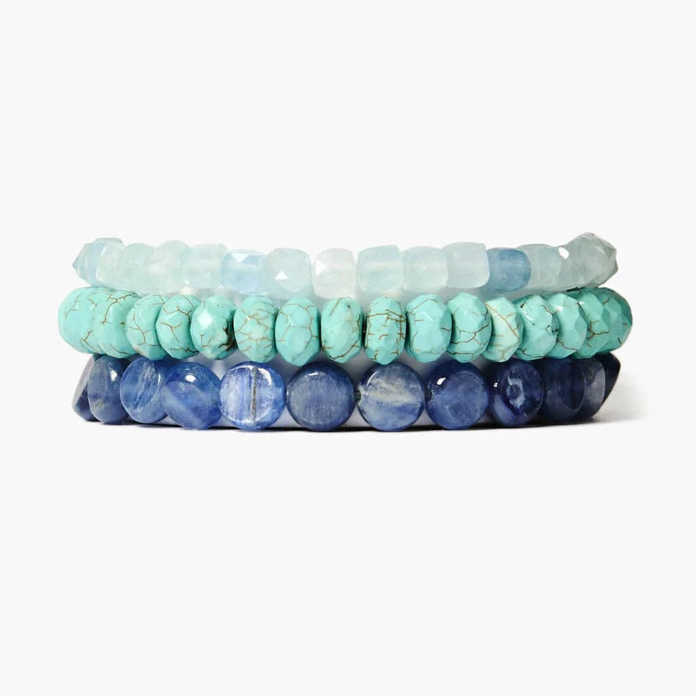 BRC-GPL Thalassa Bracelet Set of Three - Turq Mix