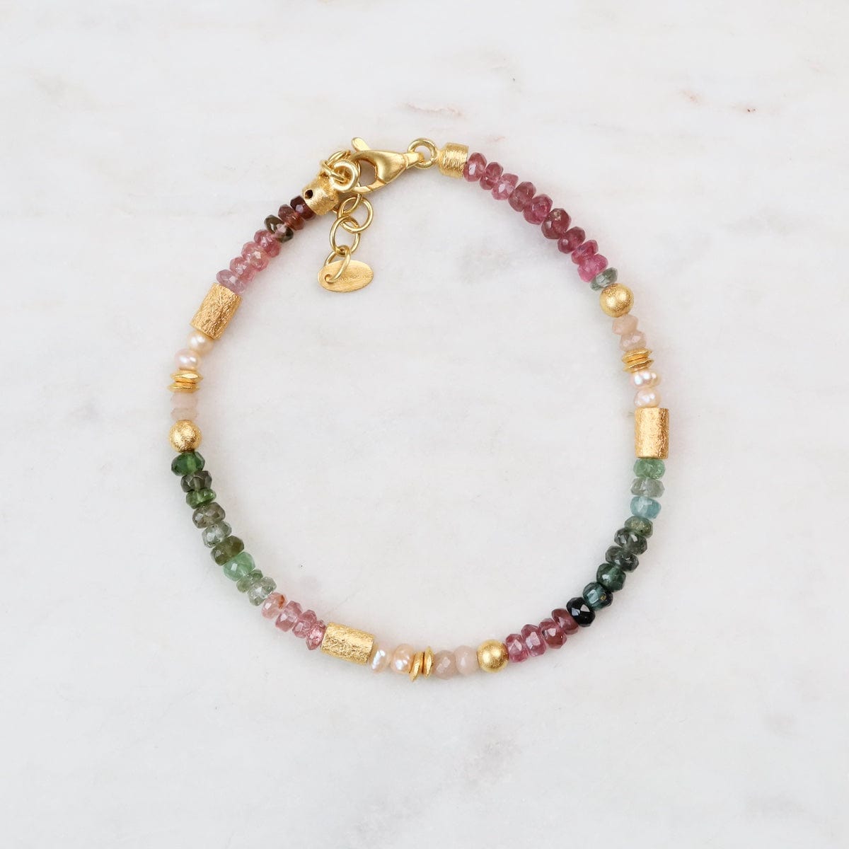 BRC-GPL Tourmaline, Moonstone, Pearl Bracelet