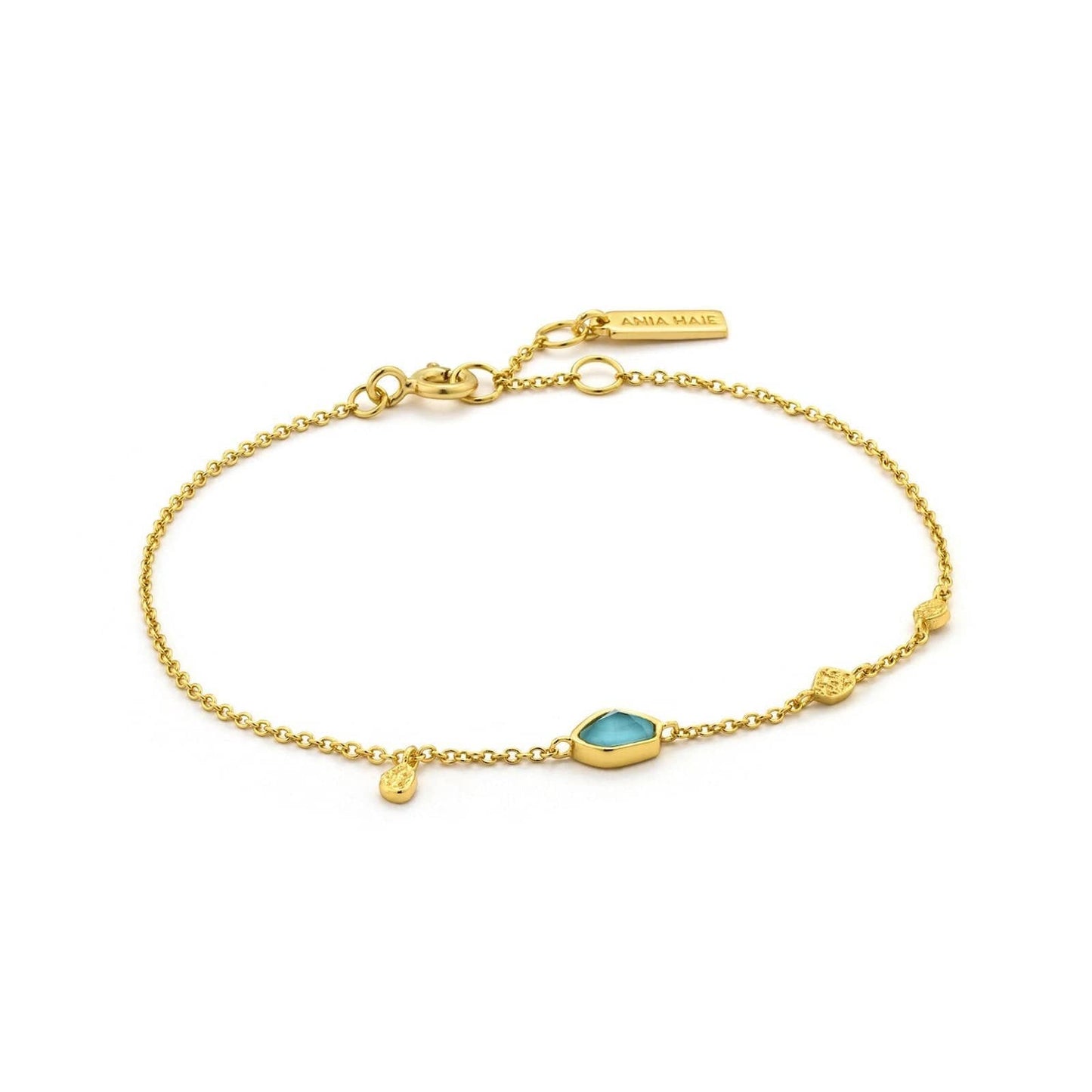 BRC-GPL Turquoise Discs Gold Bracelet