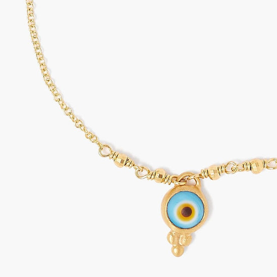 BRC-GPL Turquoise Micro Evil Eye Gold Bracelet