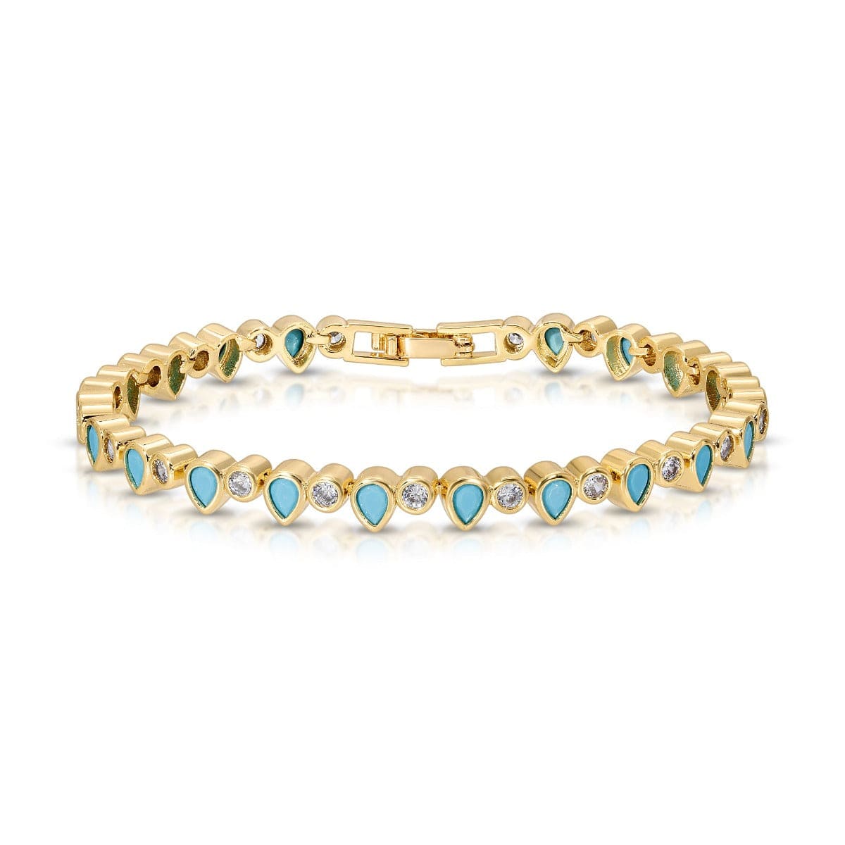 BRC-GPL Turquoise Teardrop Tennis Bracelet