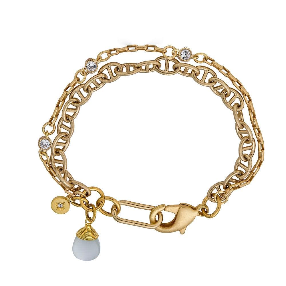 BRC-GPL Two Strand Delicate Bracelet with Cats Eye