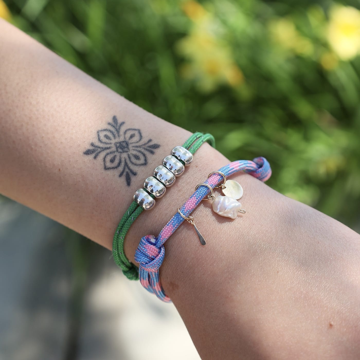 BRC Green Abacus Single Wrap Bracelet