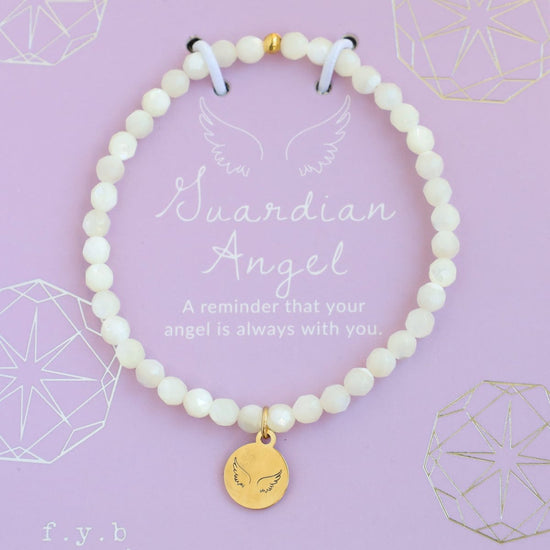 BRC Guardian Angel - Stretchy Mother of Pearl Bracelet